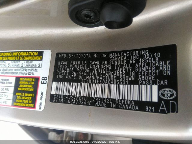 Photo 8 VIN: 2T1BU4EE0AC485501 - TOYOTA COROLLA 