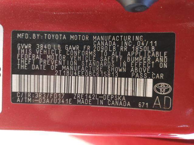 Photo 9 VIN: 2T1BU4EE0BC615813 - TOYOTA COROLLA BA 