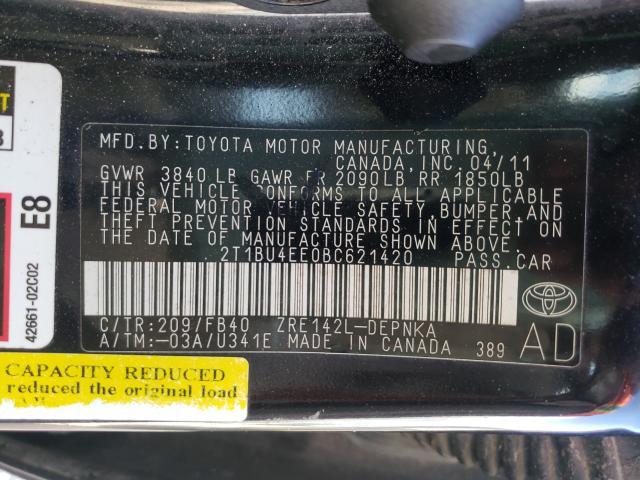 Photo 9 VIN: 2T1BU4EE0BC621420 - TOYOTA COROLLA 