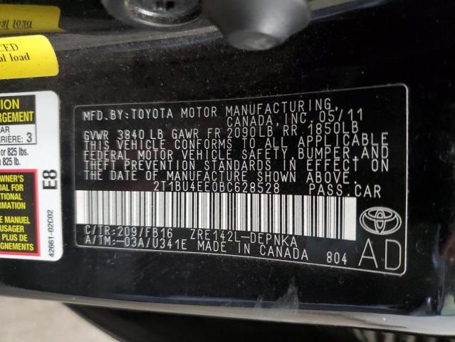 Photo 12 VIN: 2T1BU4EE0BC628528 - TOYOTA COROLLA 