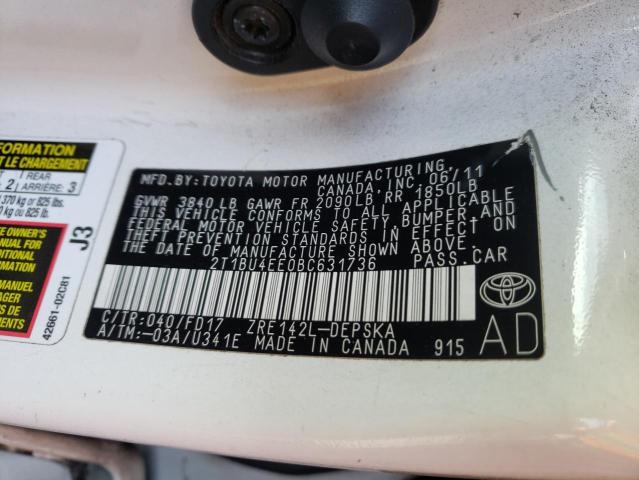 Photo 9 VIN: 2T1BU4EE0BC631736 - TOYOTA COROLLA BA 