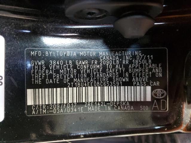 Photo 11 VIN: 2T1BU4EE0BC653591 - TOYOTA COROLLA BA 