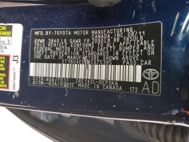 Photo 11 VIN: 2T1BU4EE0BC675395 - TOYOTA COROLLA BA 