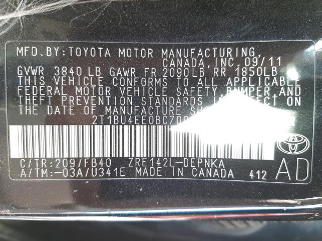 Photo 9 VIN: 2T1BU4EE0BC700232 - TOYOTA COROLLA BA 