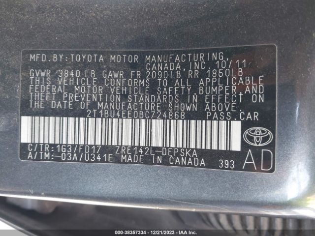 Photo 8 VIN: 2T1BU4EE0BC724868 - FORD ESCAPE ST 