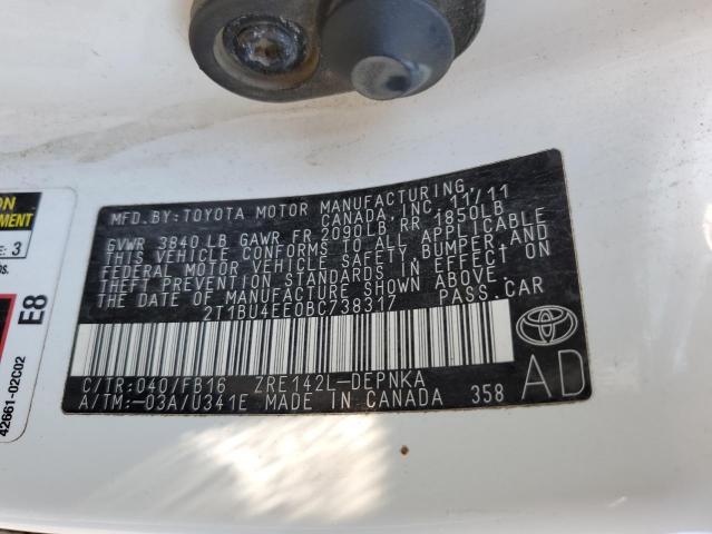 Photo 11 VIN: 2T1BU4EE0BC738317 - TOYOTA COROLLA 