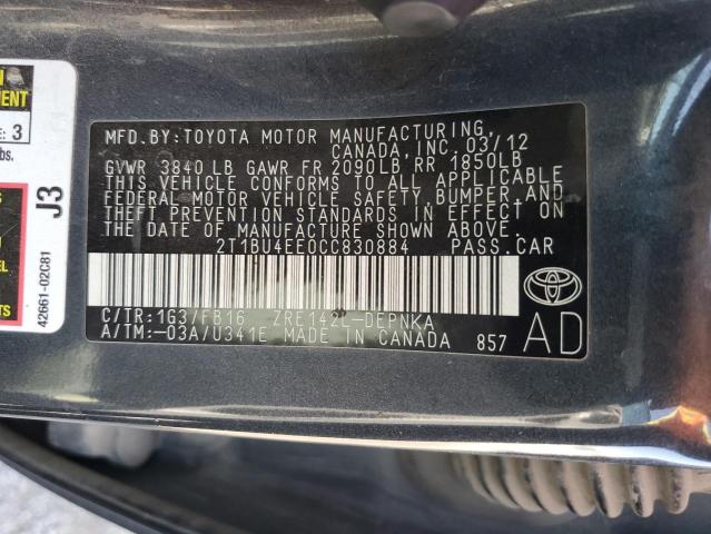 Photo 11 VIN: 2T1BU4EE0CC830884 - TOYOTA COROLLA 