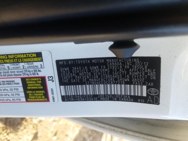 Photo 9 VIN: 2T1BU4EE0CC877218 - TOYOTA COROLLA BA 