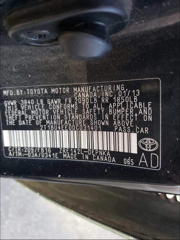 Photo 9 VIN: 2T1BU4EE0DC031401 - TOYOTA COROLLA BA 