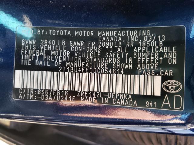 Photo 9 VIN: 2T1BU4EE0DC054614 - TOYOTA COROLLA BA 