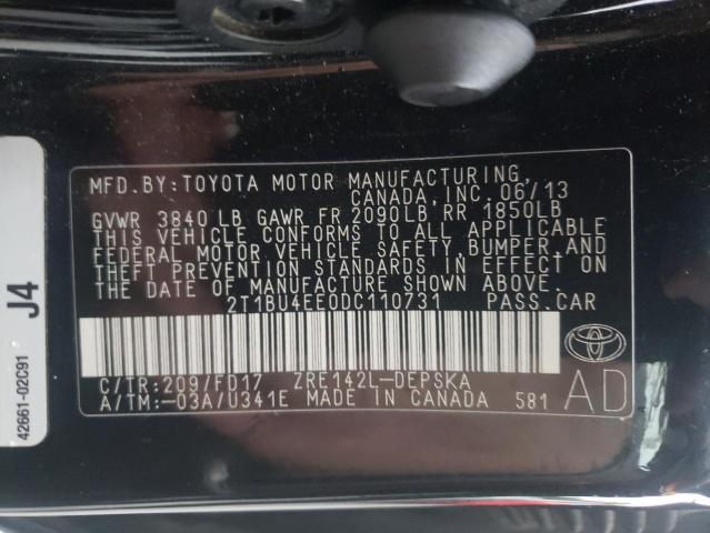 Photo 11 VIN: 2T1BU4EE0DC110731 - TOYOTA COROLLA BA 