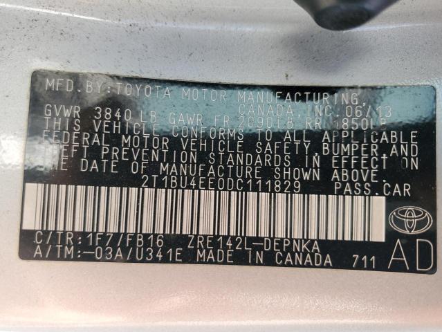 Photo 12 VIN: 2T1BU4EE0DC111829 - TOYOTA COROLLA BA 