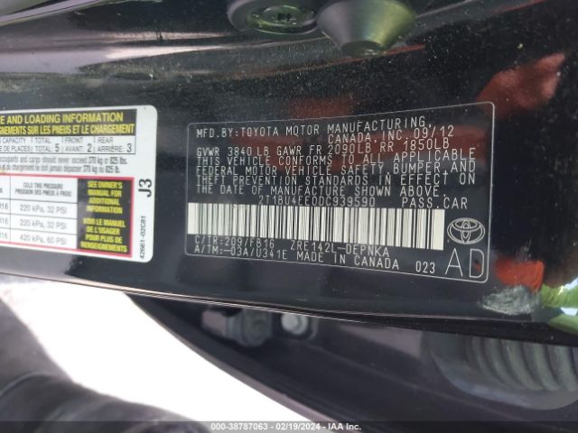 Photo 8 VIN: 2T1BU4EE0DC939590 - TOYOTA COROLLA 