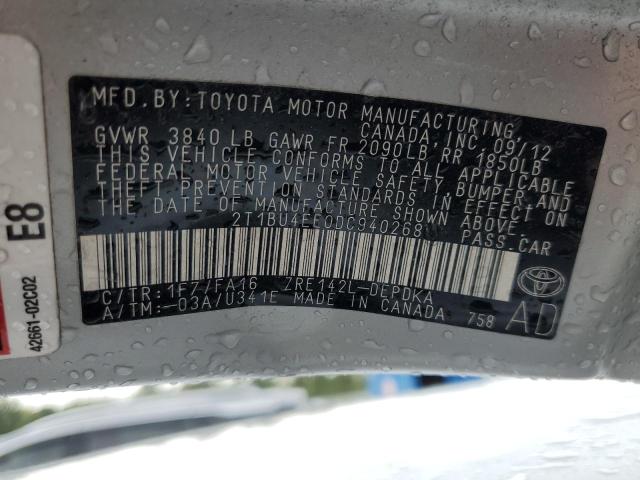 Photo 12 VIN: 2T1BU4EE0DC940268 - TOYOTA COROLLA BA 