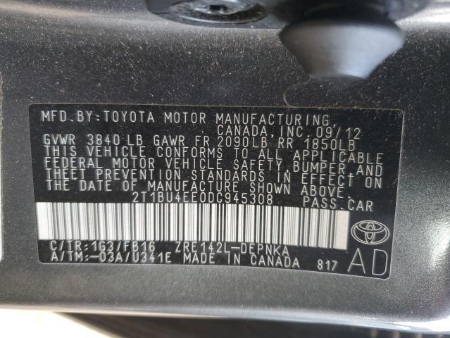 Photo 11 VIN: 2T1BU4EE0DC945308 - TOYOTA COROLLA BA 