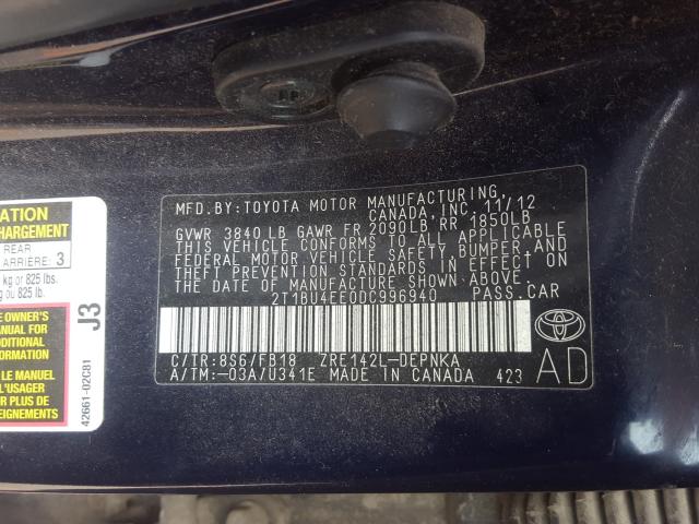 Photo 9 VIN: 2T1BU4EE0DC996940 - TOYOTA COROLLA BA 