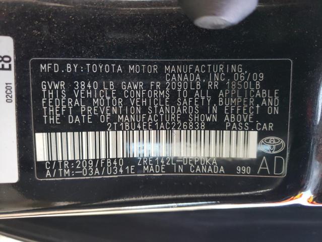 Photo 11 VIN: 2T1BU4EE1AC226838 - TOYOTA COROLLA 