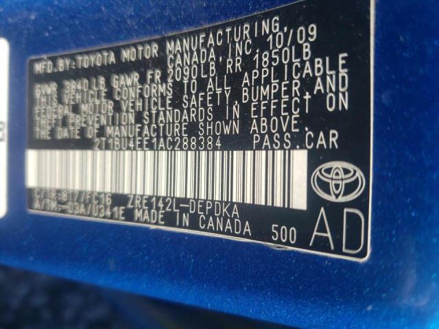 Photo 9 VIN: 2T1BU4EE1AC288384 - TOYOTA COROLLA BA 