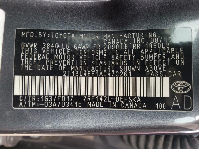 Photo 9 VIN: 2T1BU4EE1AC473261 - TOYOTA COROLLA BA 