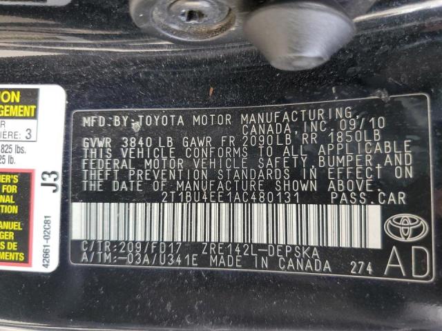 Photo 9 VIN: 2T1BU4EE1AC480131 - TOYOTA COROLLA BA 