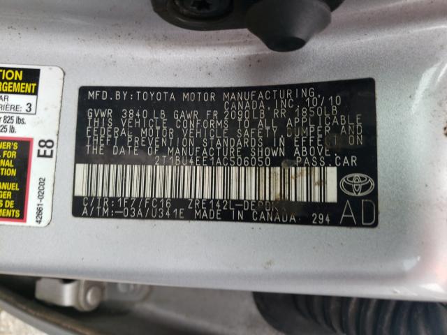 Photo 9 VIN: 2T1BU4EE1AC506050 - TOYOTA COROLLA LE 