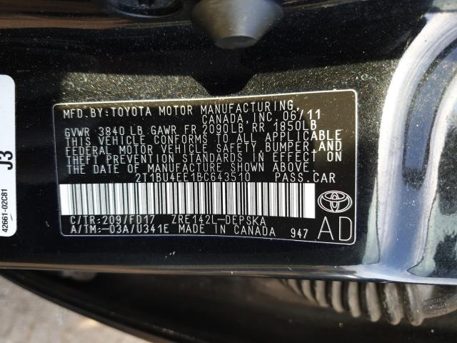 Photo 9 VIN: 2T1BU4EE1BC643510 - TOYOTA COROLLA BA 