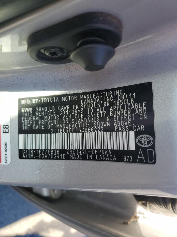 Photo 11 VIN: 2T1BU4EE1BC666222 - TOYOTA COROLLA 