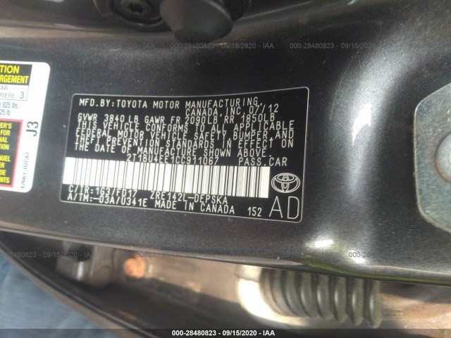 Photo 8 VIN: 2T1BU4EE1CC911067 - TOYOTA COROLLA 