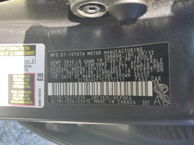 Photo 12 VIN: 2T1BU4EE1CC917211 - TOYOTA COROLLA BA 