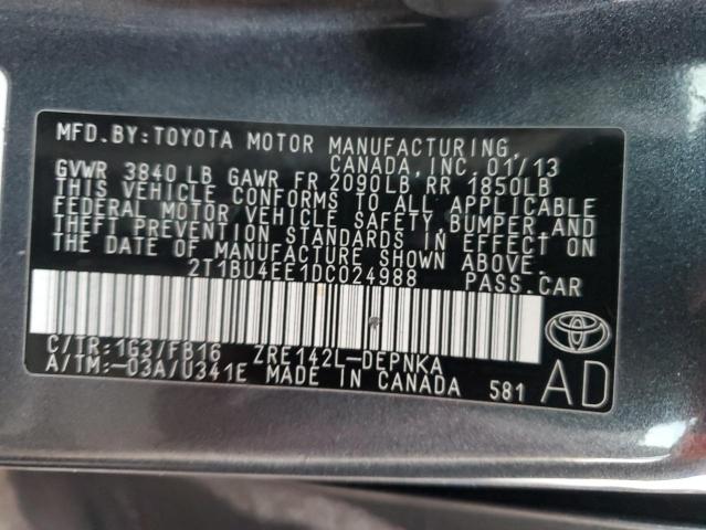 Photo 11 VIN: 2T1BU4EE1DC024988 - TOYOTA COROLLA 