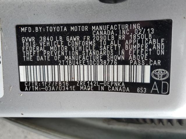 Photo 11 VIN: 2T1BU4EE1DC038776 - TOYOTA COROLLA BA 