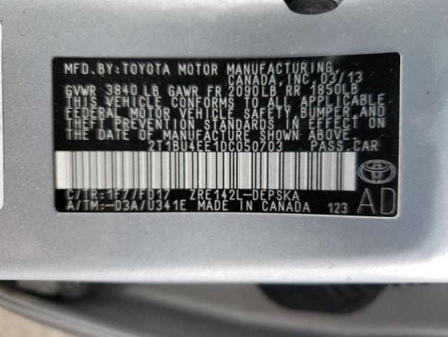 Photo 11 VIN: 2T1BU4EE1DC050703 - TOYOTA COROLLA BA 