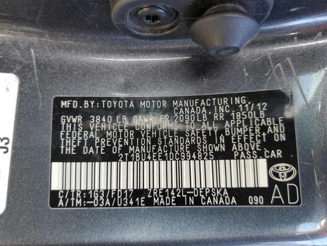 Photo 11 VIN: 2T1BU4EE1DC994825 - TOYOTA COROLLA BA 