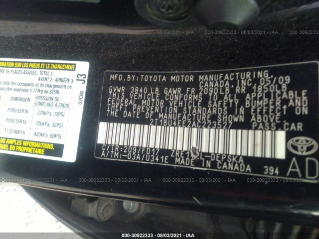 Photo 8 VIN: 2T1BU4EE2AC223527 - TOYOTA COROLLA 