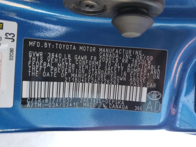 Photo 12 VIN: 2T1BU4EE2AC226282 - TOYOTA COROLLA BA 