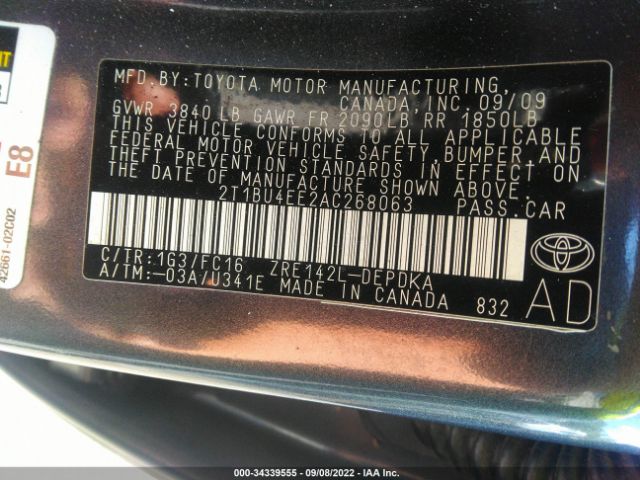 Photo 8 VIN: 2T1BU4EE2AC268063 - TOYOTA COROLLA 