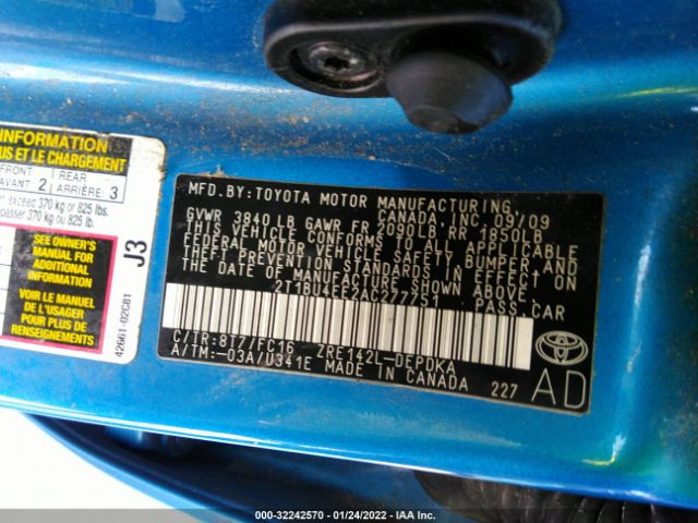 Photo 8 VIN: 2T1BU4EE2AC277751 - TOYOTA COROLLA 