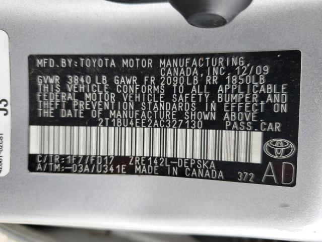 Photo 11 VIN: 2T1BU4EE2AC327130 - TOYOTA COROLLA BA 