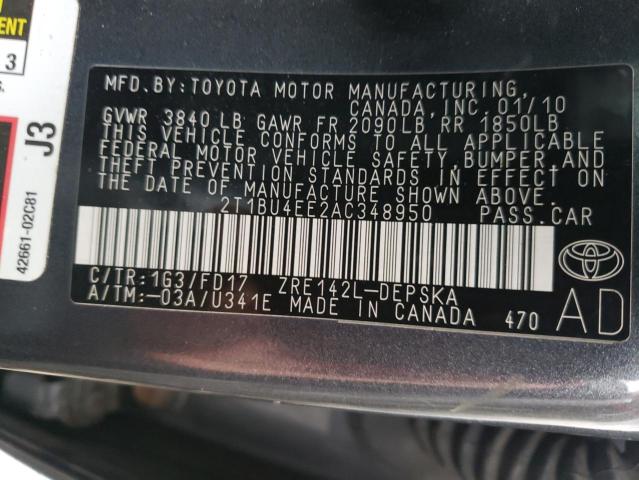 Photo 9 VIN: 2T1BU4EE2AC348950 - TOYOTA COROLLA BA 