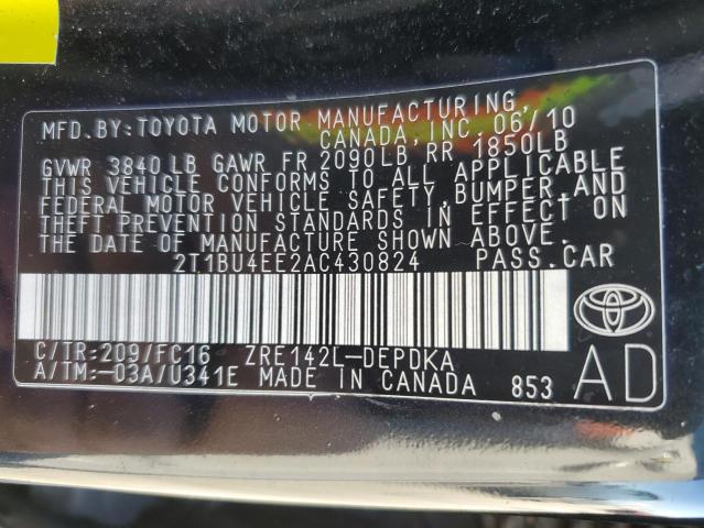 Photo 12 VIN: 2T1BU4EE2AC430824 - TOYOTA COROLLA 