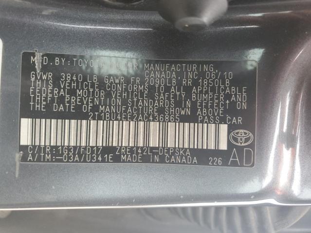 Photo 11 VIN: 2T1BU4EE2AC436865 - TOYOTA COROLLA 