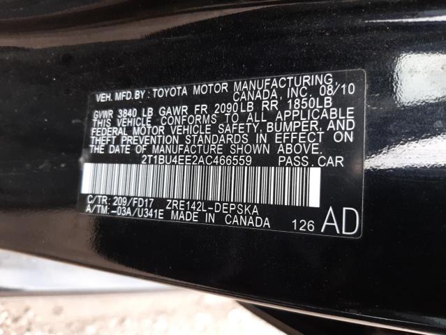 Photo 9 VIN: 2T1BU4EE2AC466559 - TOYOTA COROLLA BA 