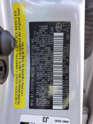 Photo 11 VIN: 2T1BU4EE2BC580692 - TOYOTA COROLLA 