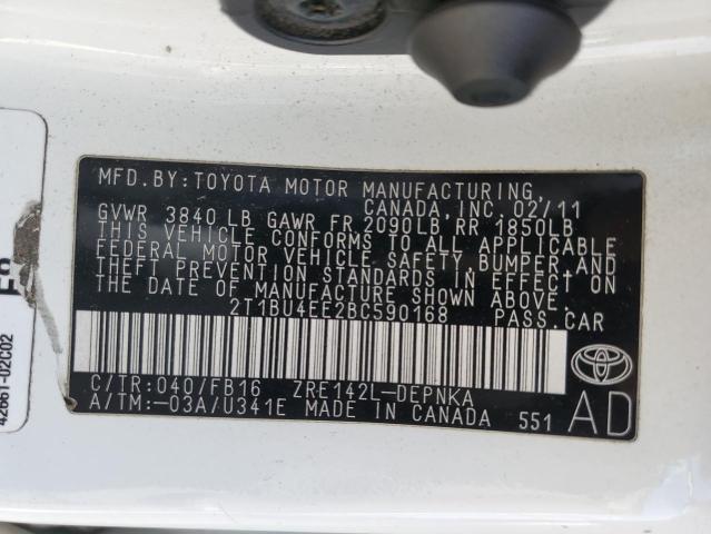 Photo 11 VIN: 2T1BU4EE2BC590168 - TOYOTA COROLLA BA 