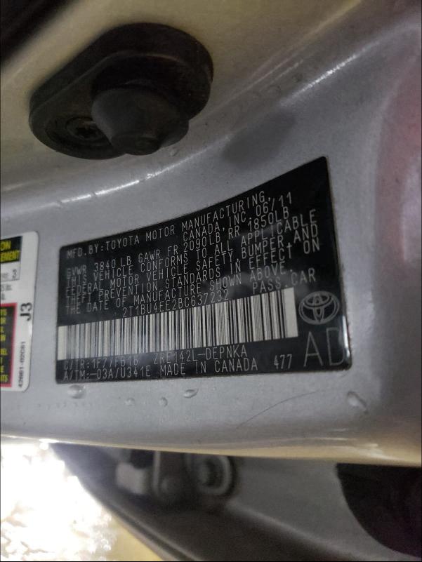 Photo 9 VIN: 2T1BU4EE2BC637232 - TOYOTA COROLLA BA 