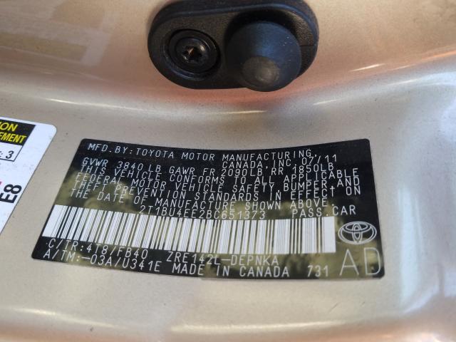 Photo 9 VIN: 2T1BU4EE2BC651373 - TOYOTA COROLLA BA 