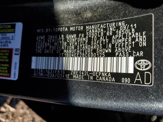 Photo 11 VIN: 2T1BU4EE2BC690125 - TOYOTA COROLLA BA 