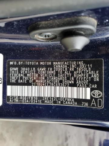 Photo 11 VIN: 2T1BU4EE2BC693672 - TOYOTA COROLLA BA 