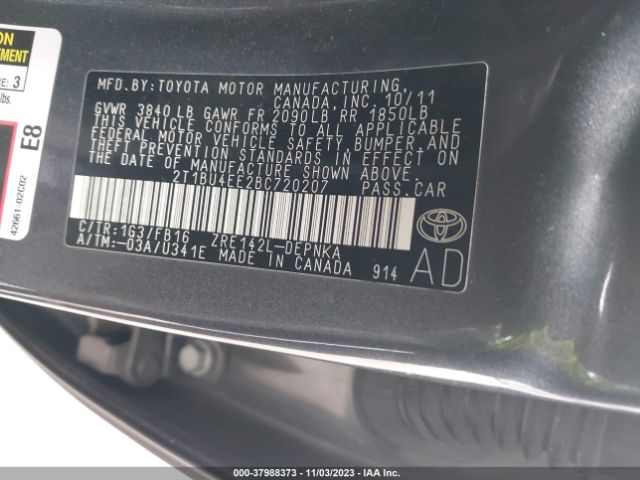 Photo 8 VIN: 2T1BU4EE2BC720207 - TOYOTA COROLLA 