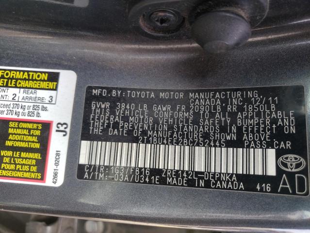 Photo 9 VIN: 2T1BU4EE2BC752445 - TOYOTA COROLLA 